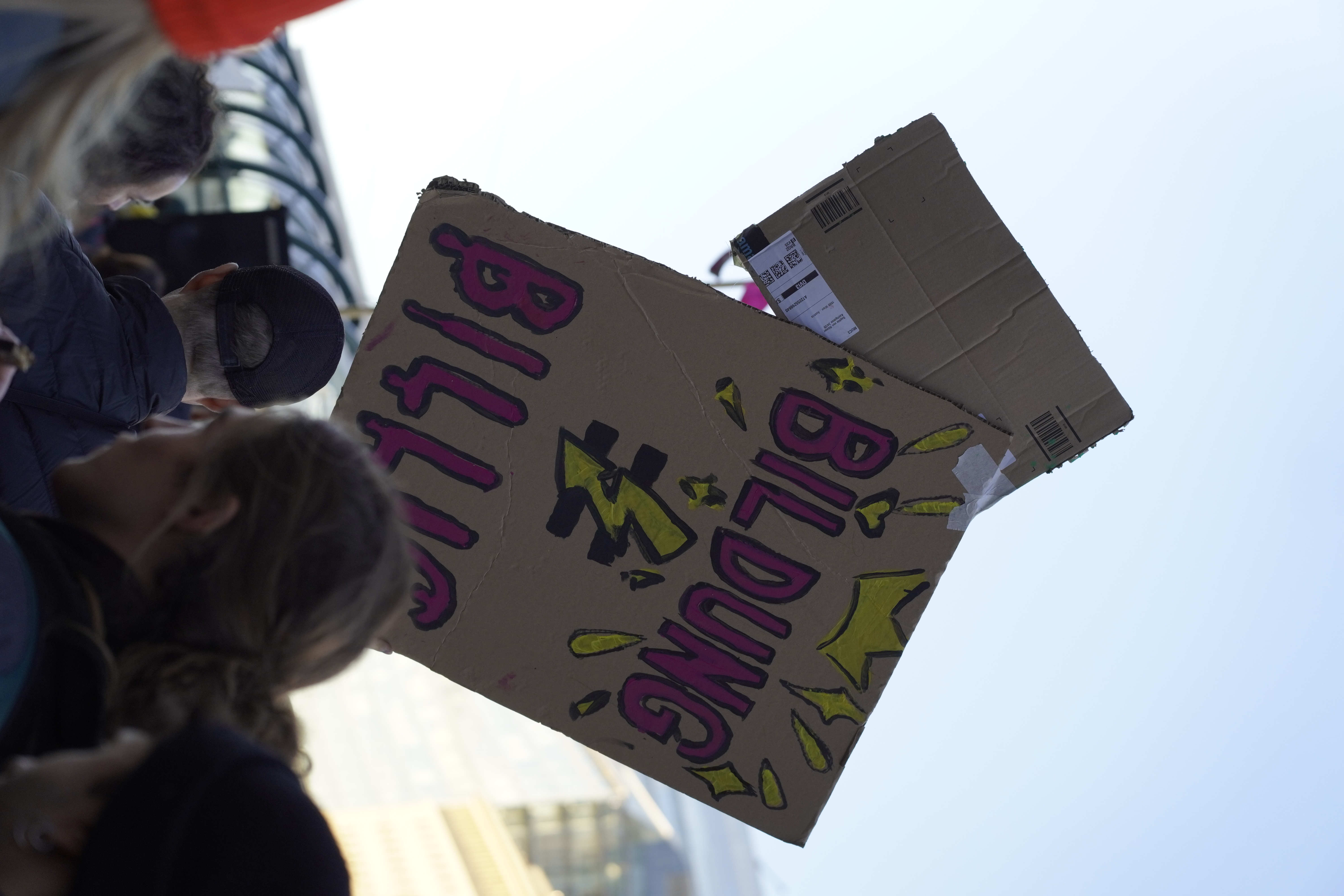 Demo Plakat mit Aufschrift Bildung != Billig